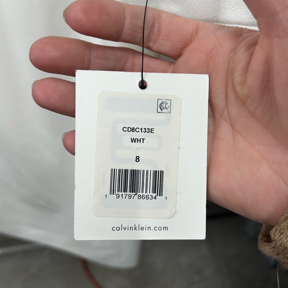 Calvin Klein Cream Long Sleeve Dress - Picture 5 of 10
